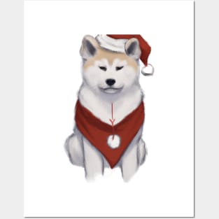 Cute Akita Inu Drawing Posters and Art